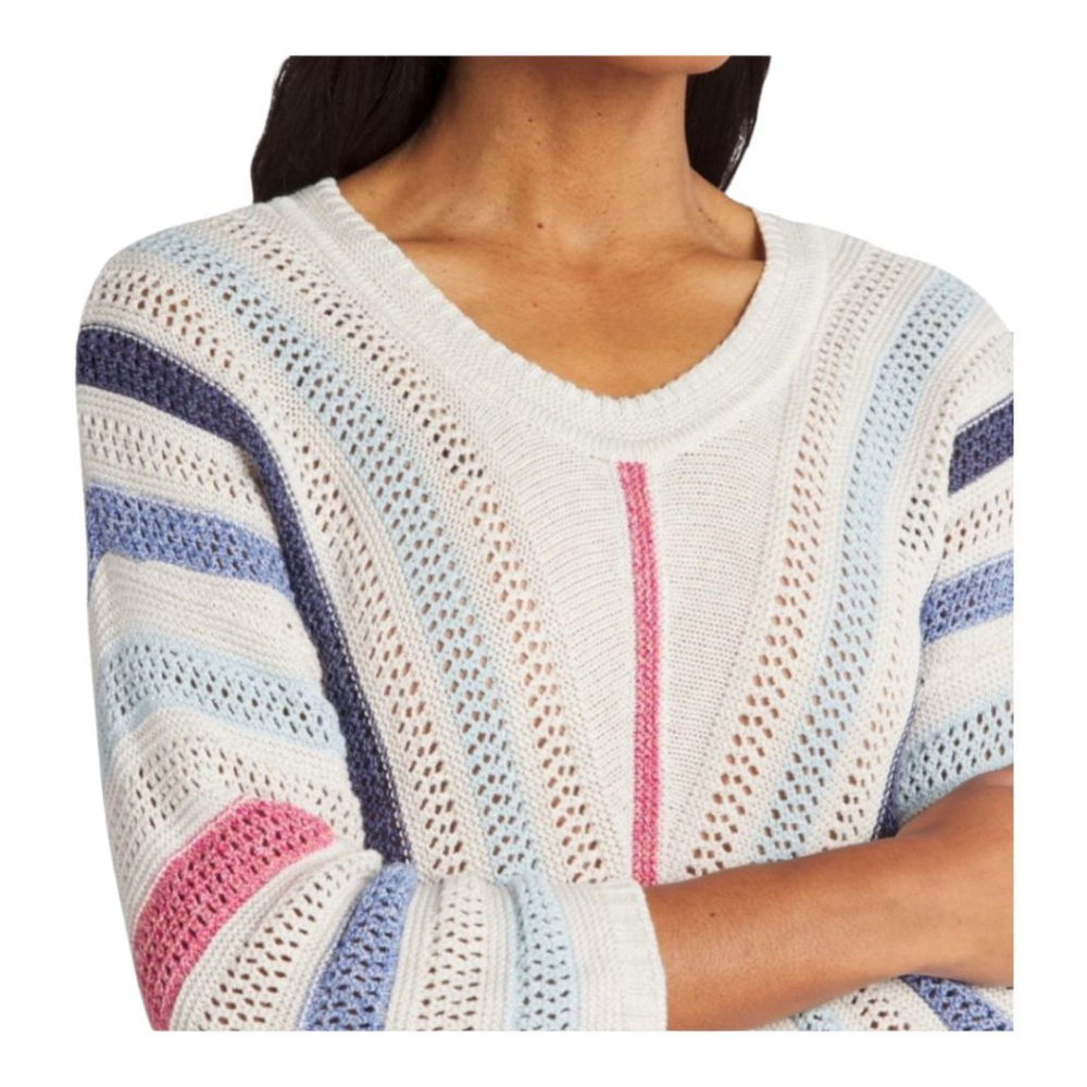 NIC+ZOE Colorful Knit Crew Neck Sweater